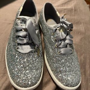 Kate Spade glitter silver Keds